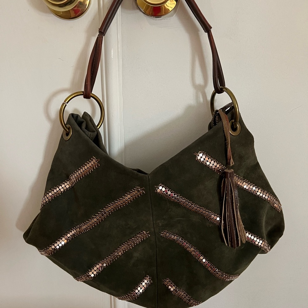 Vintage Green with gold detail bag